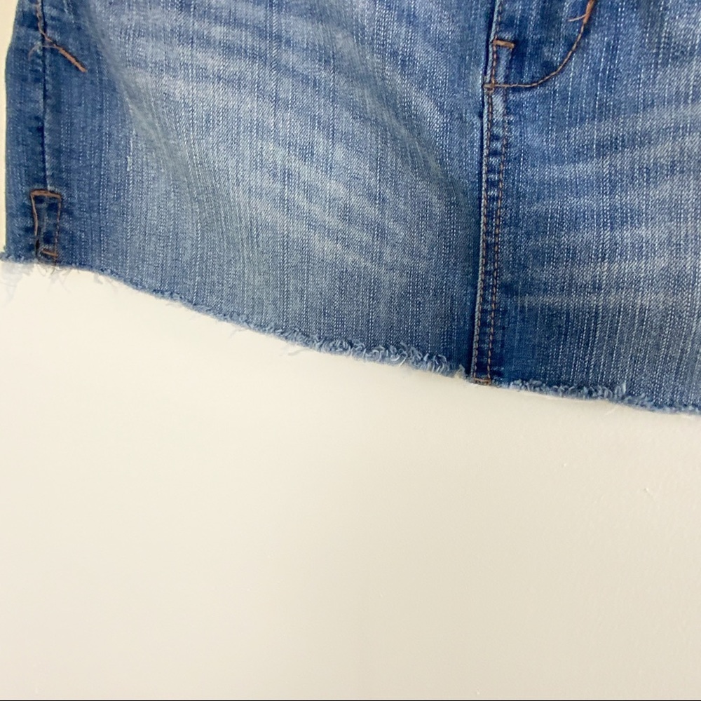 Forever 21 Denim Mini Skirt W/ Raw Hem - Picture 5 of 6